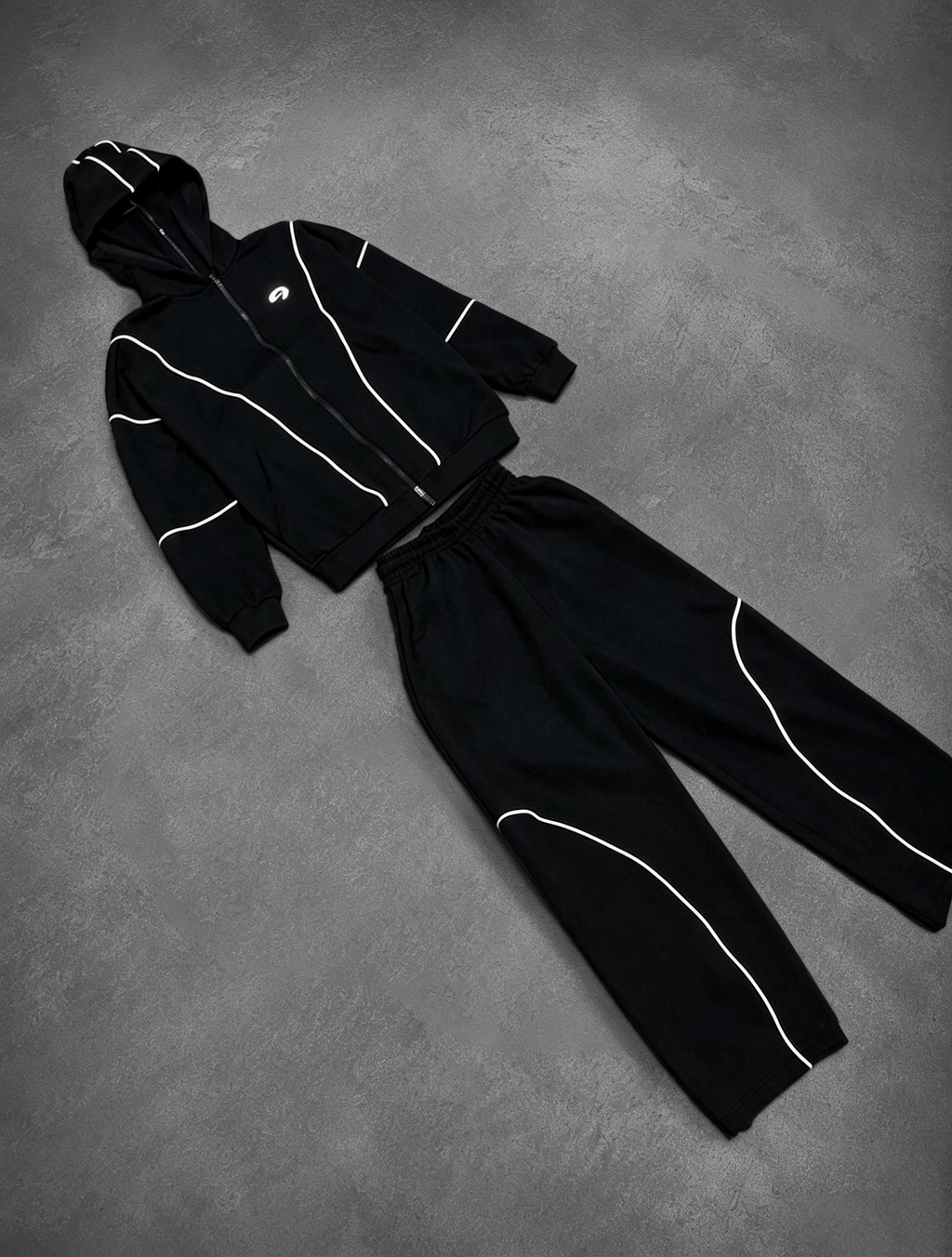 REFLECTIVE-STRIP MASK HOODIE SET