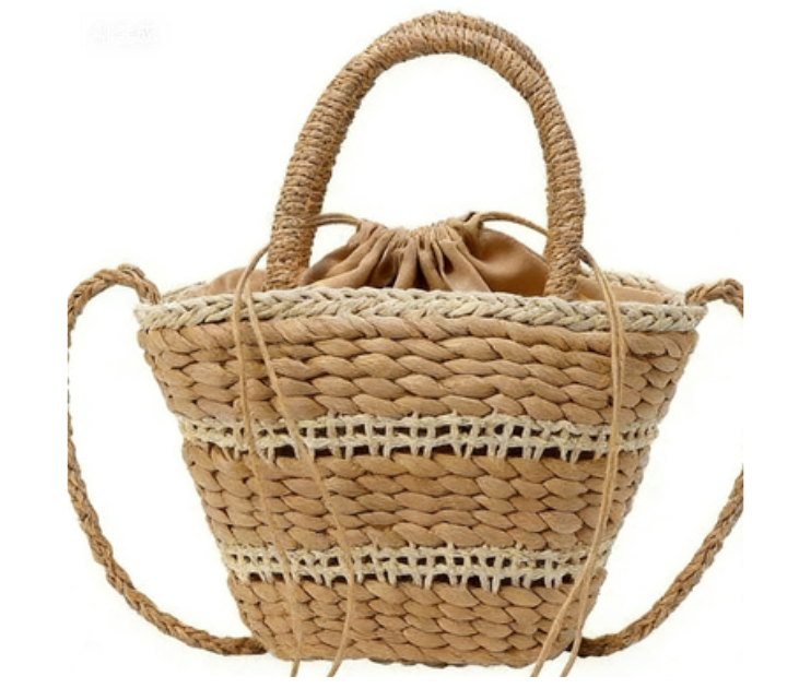 Handwoven Straw Shoulder Bag – Women's Exquisite Beach Vacation Purse, Premium Resort Tote