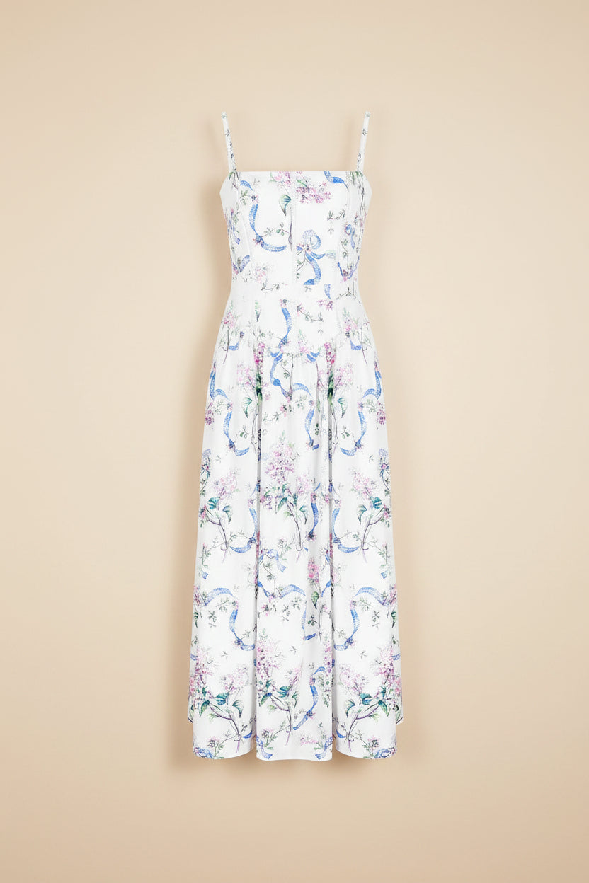 The Breezy Getaway Maxi: Printed Open-Back Silhouette for Seaside Evenings