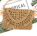 Sofia Foldover Straw Crossbody Bag