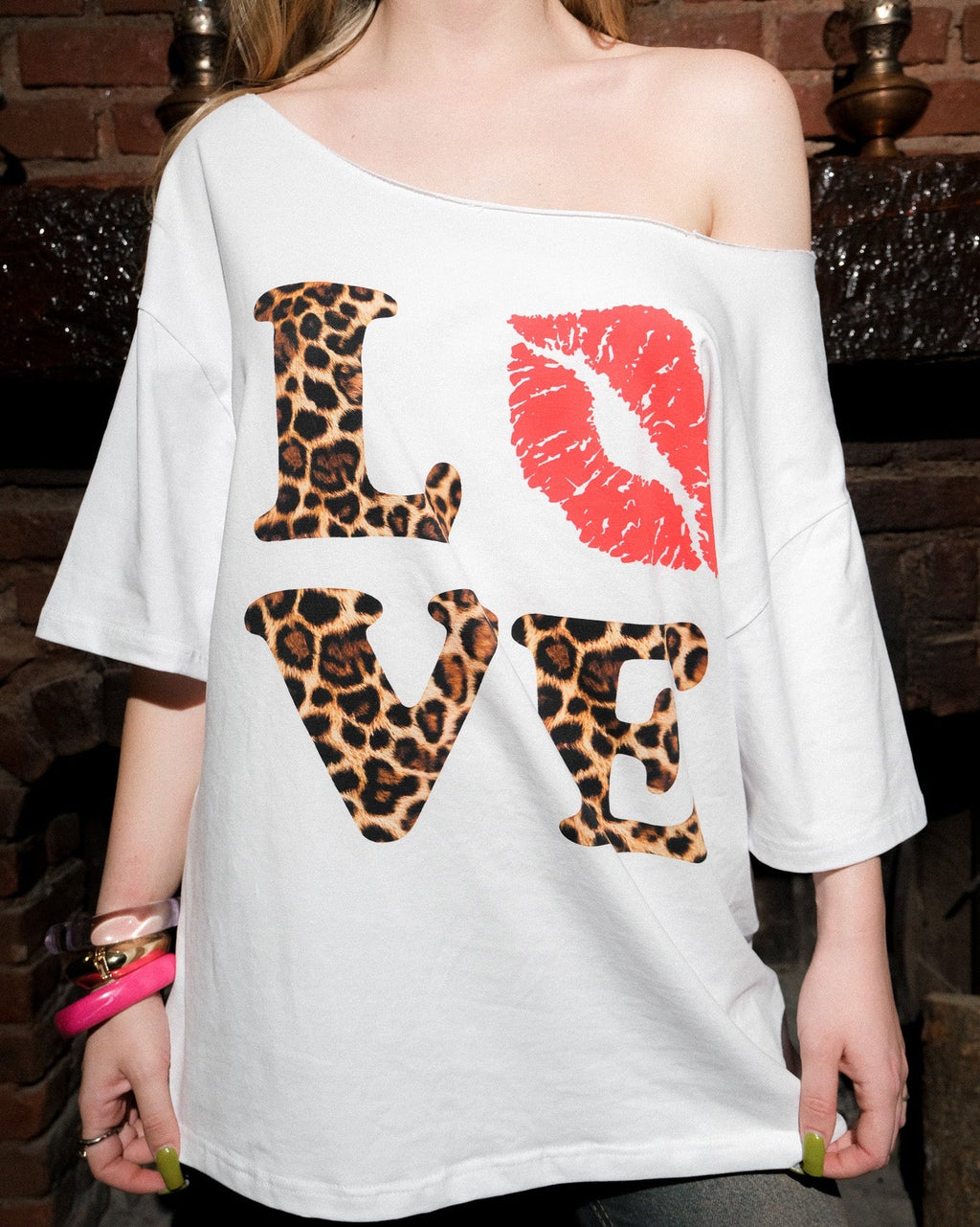 Leopar Love Baskılı T-Shirt