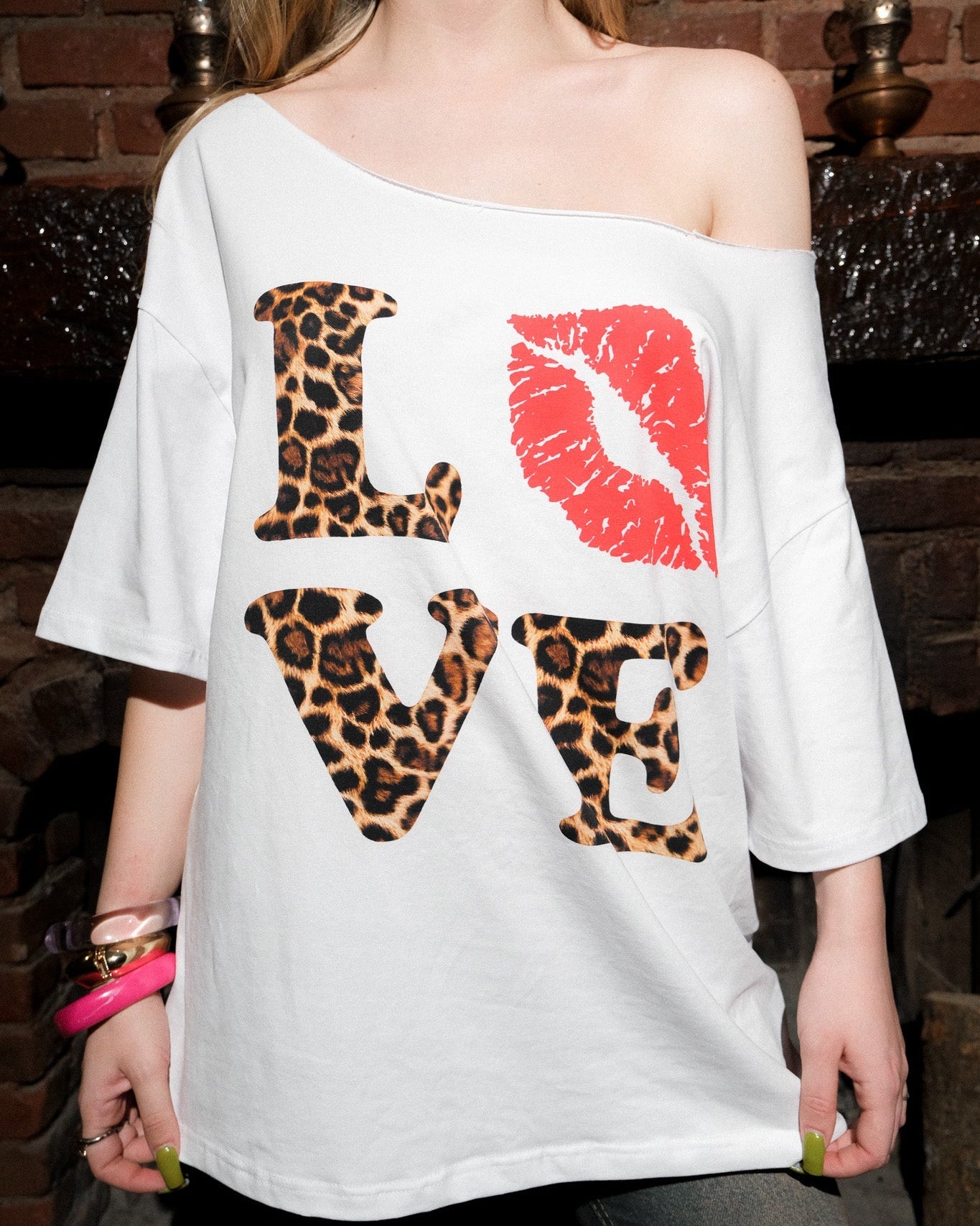 Leopar Love Baskılı T-Shirt