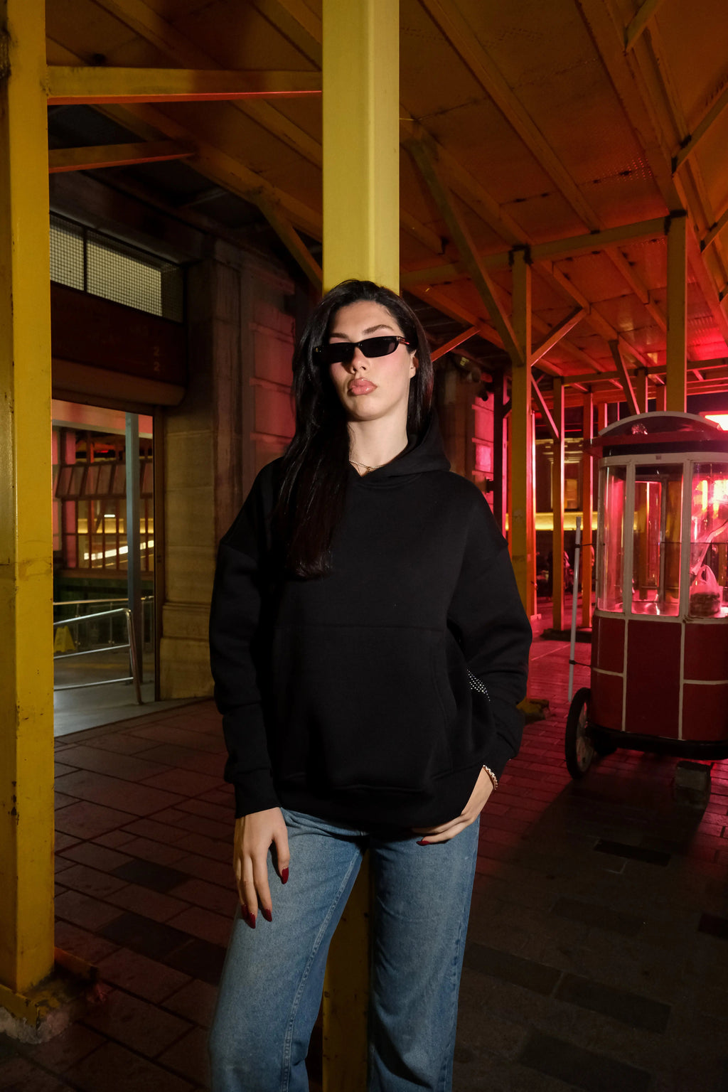 Crystal Sırt Parıltılı Hoodie