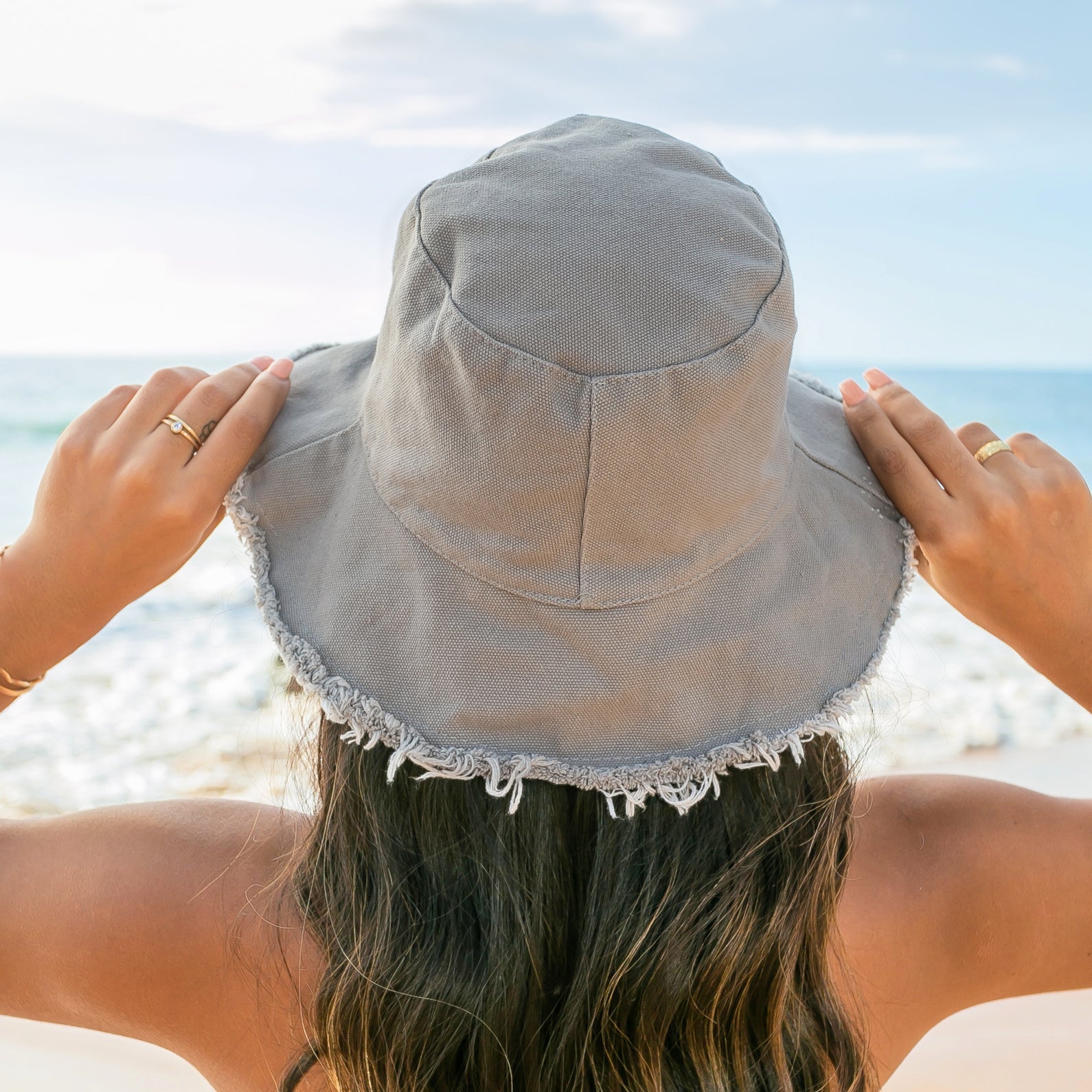 Frayed Edge Canvas Bucket Hat