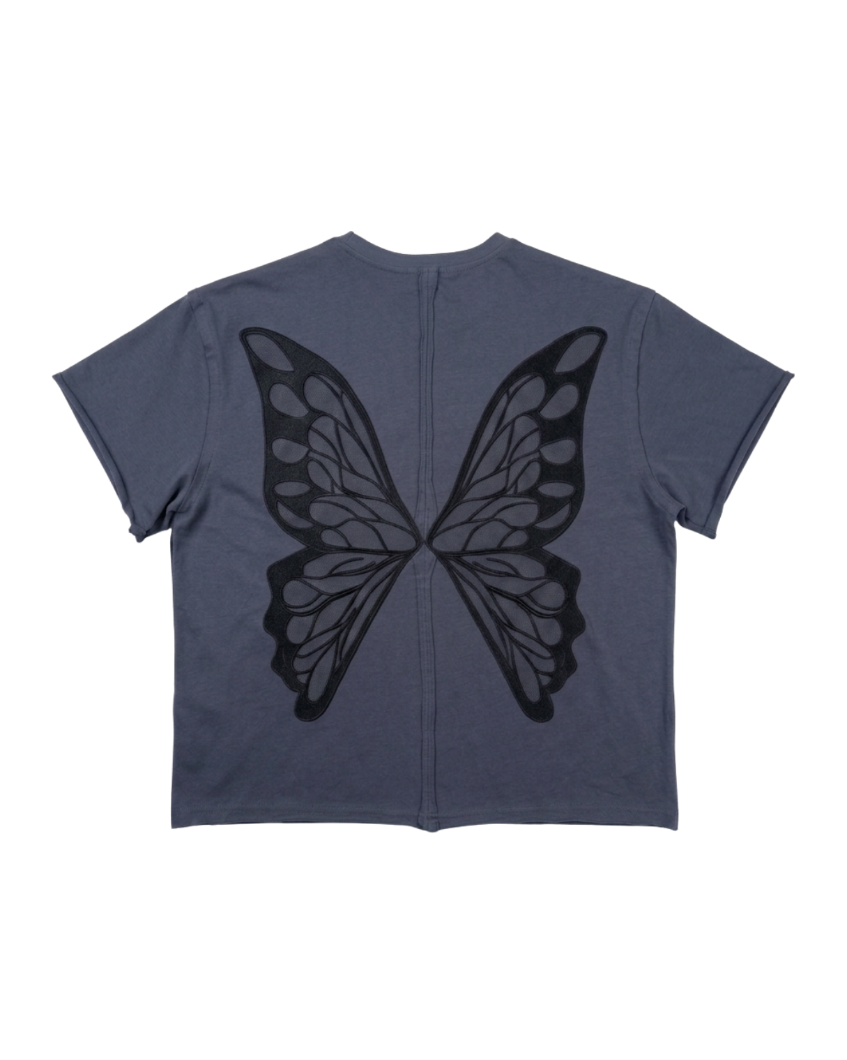 Kelebek  Sırt Detaylı Füme T-Shirt