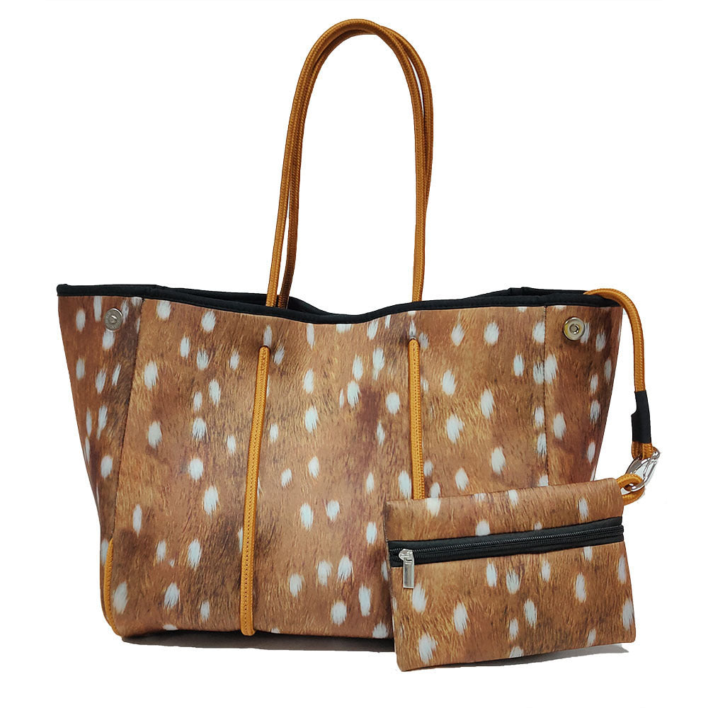 Neoprene Perforated Tote Set – Mother-Child Beach Bag, Water-Resistant Gym & Swim Duffle