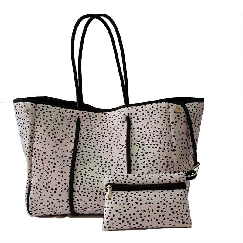 Neoprene Perforated Tote Set – Mother-Child Beach Bag, Water-Resistant Gym & Swim Duffle