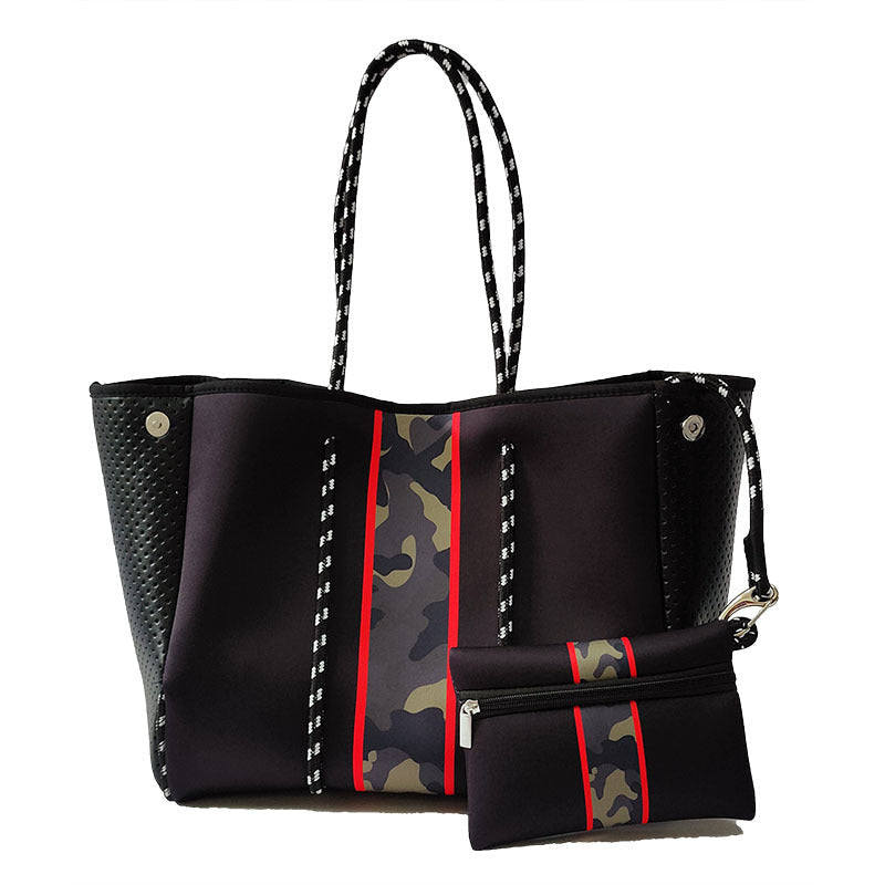 Neoprene Perforated Tote Set – Mother-Child Beach Bag, Water-Resistant Gym & Swim Duffle