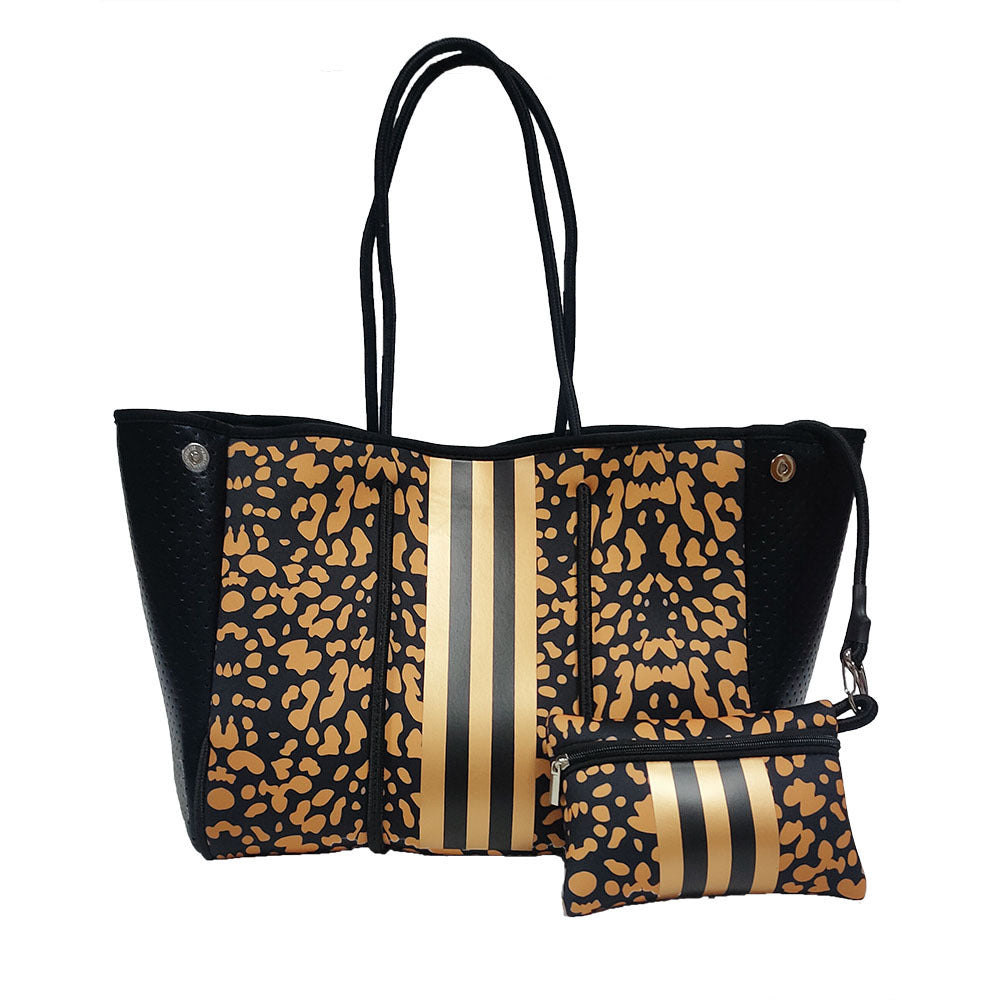Neoprene Perforated Tote Set – Mother-Child Beach Bag, Water-Resistant Gym & Swim Duffle