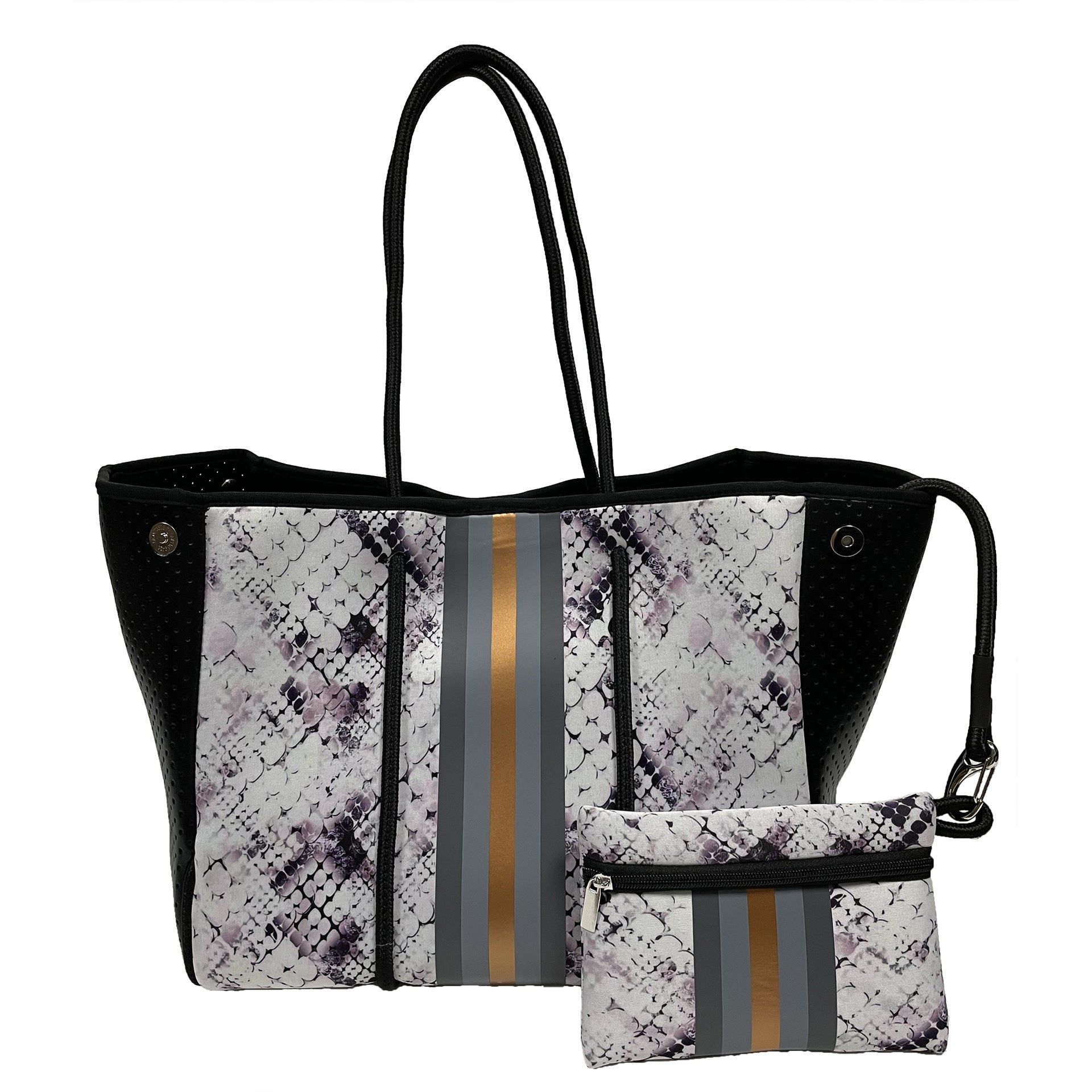 Neoprene Perforated Tote Set – Mother-Child Beach Bag, Water-Resistant Gym & Swim Duffle
