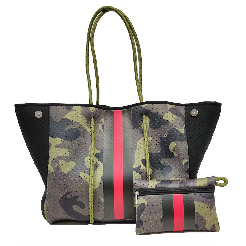 Neoprene Perforated Tote Set – Mother-Child Beach Bag, Water-Resistant Gym & Swim Duffle