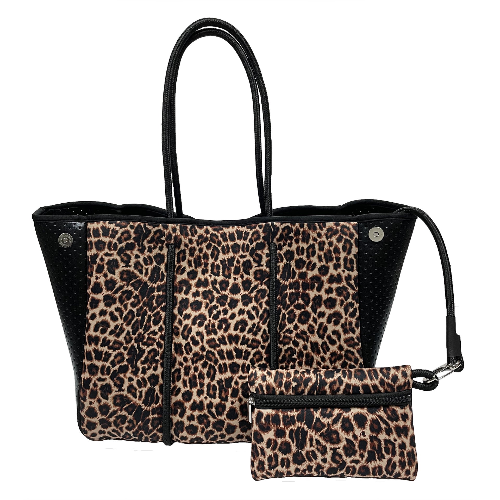 Neoprene Perforated Tote Set – Mother-Child Beach Bag, Water-Resistant Gym & Swim Duffle