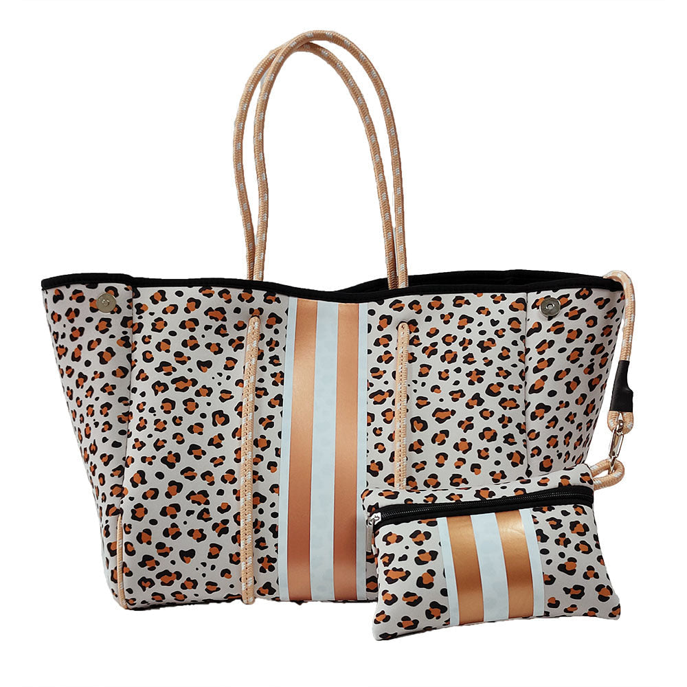 Neoprene Perforated Tote Set – Mother-Child Beach Bag, Water-Resistant Gym & Swim Duffle