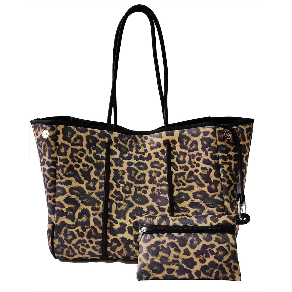 Neoprene Perforated Tote Set – Mother-Child Beach Bag, Water-Resistant Gym & Swim Duffle
