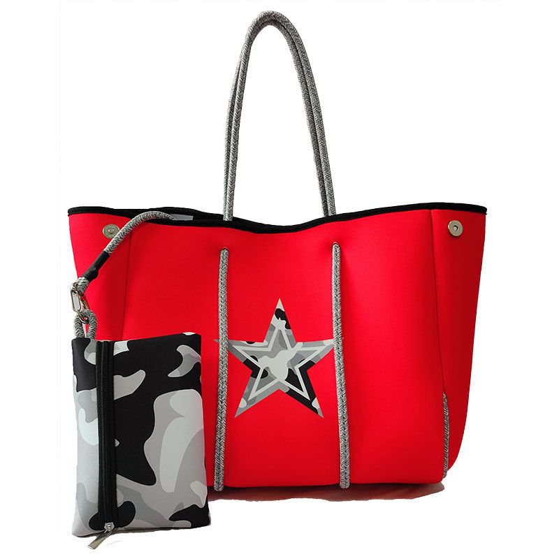 Neoprene Perforated Tote Set – Mother-Child Beach Bag, Water-Resistant Gym & Swim Duffle