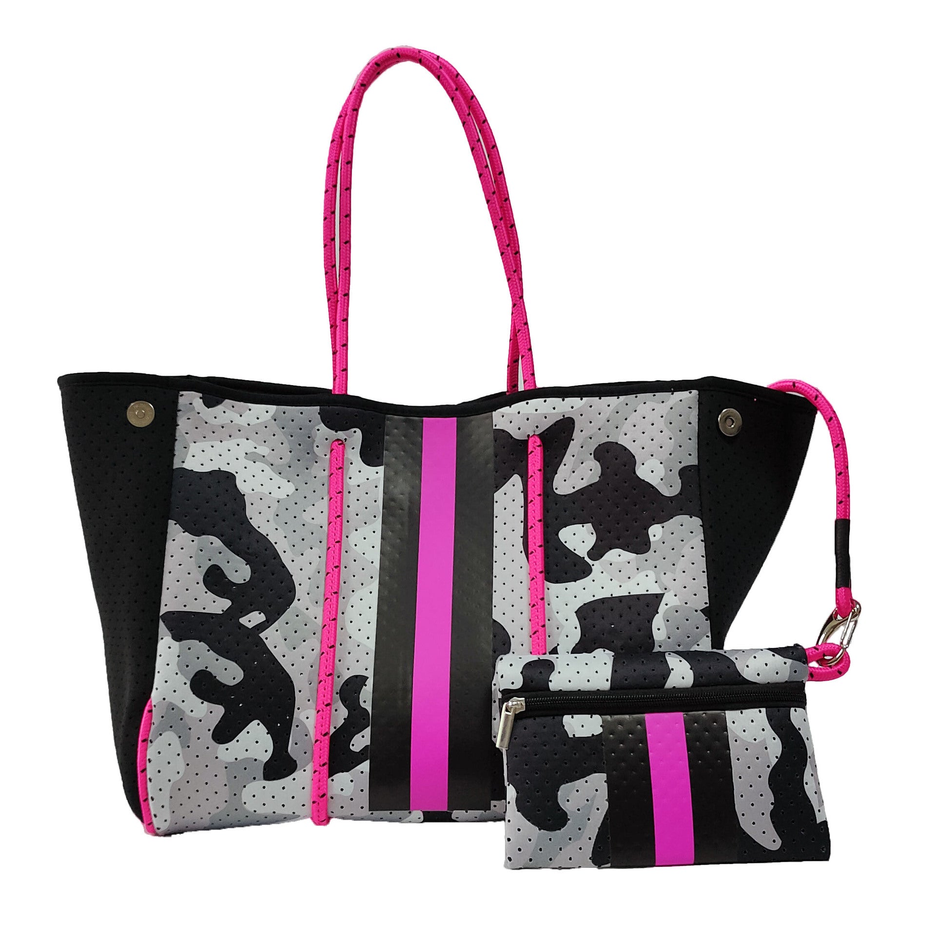 Neoprene Perforated Tote Set – Mother-Child Beach Bag, Water-Resistant Gym & Swim Duffle