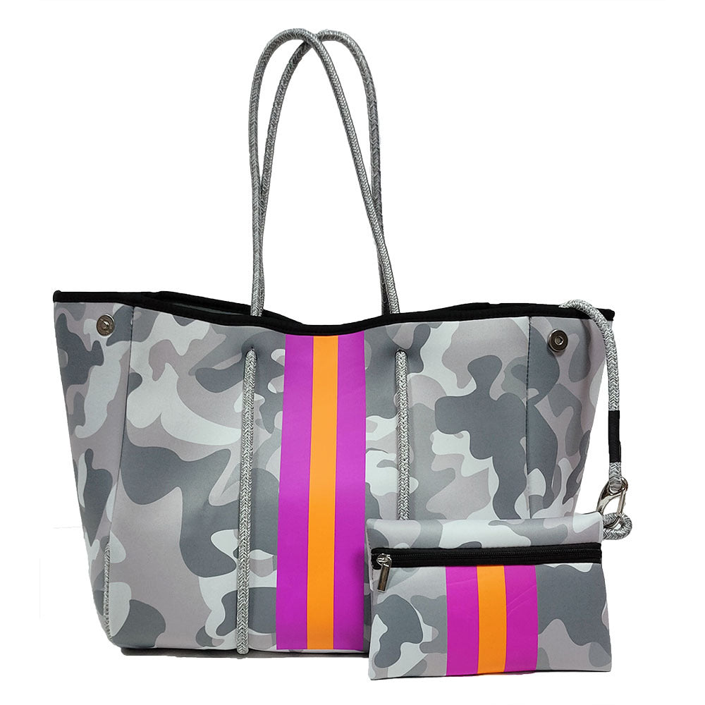 Neoprene Perforated Tote Set – Mother-Child Beach Bag, Water-Resistant Gym & Swim Duffle