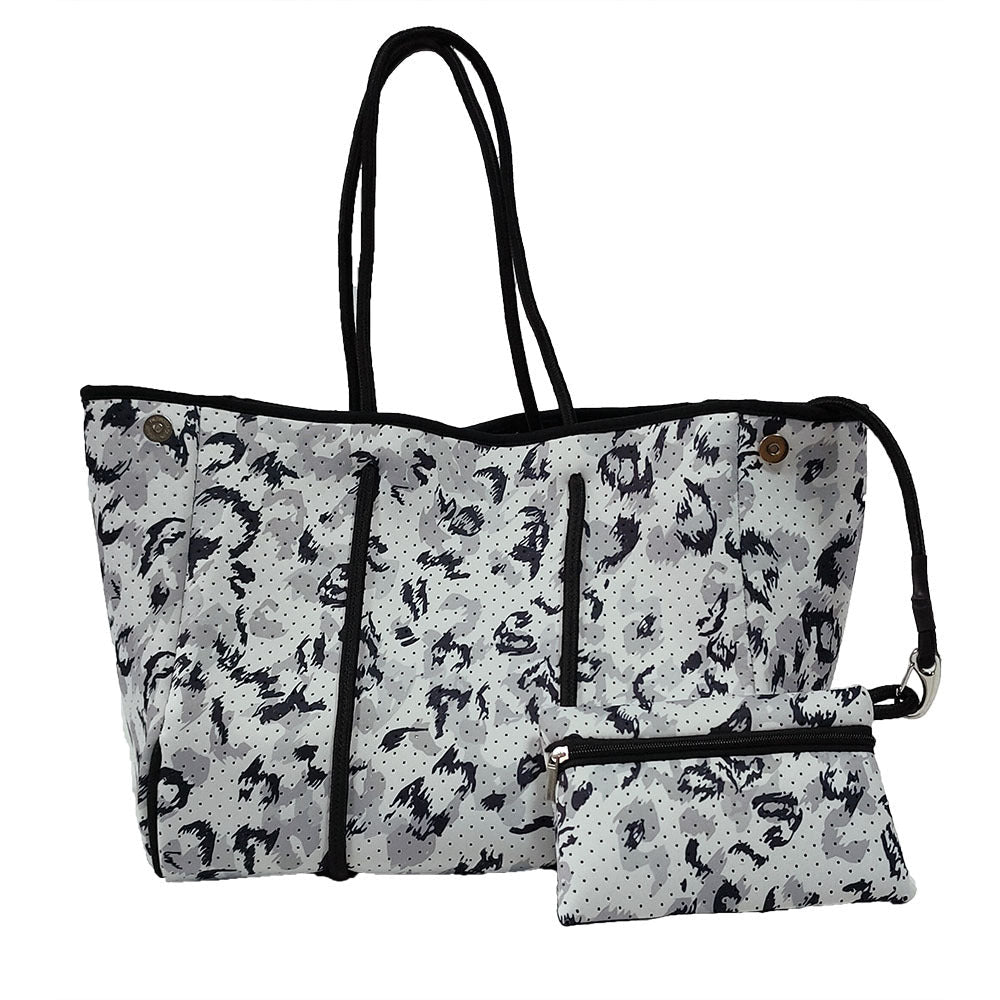 Neoprene Perforated Tote Set – Mother-Child Beach Bag, Water-Resistant Gym & Swim Duffle