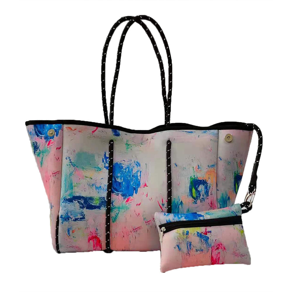 Neoprene Perforated Tote Set – Mother-Child Beach Bag, Water-Resistant Gym & Swim Duffle