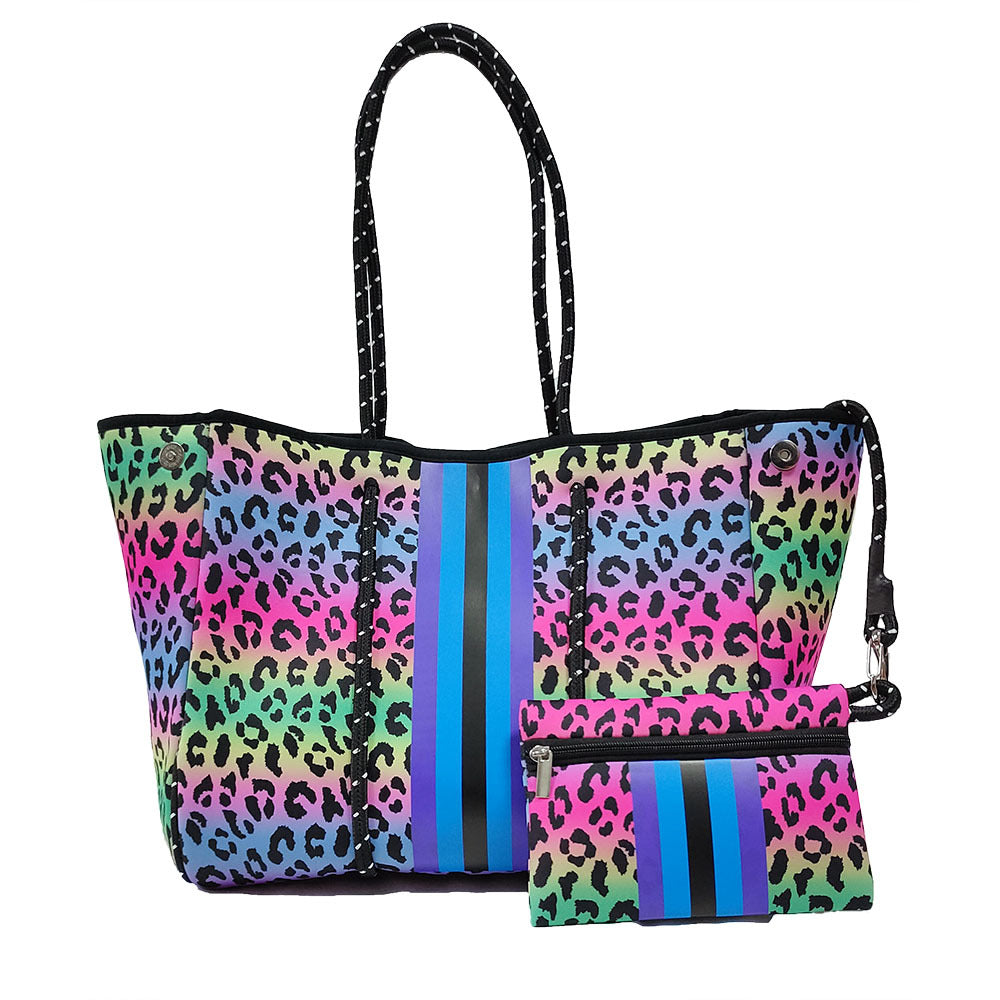 Neoprene Perforated Tote Set – Mother-Child Beach Bag, Water-Resistant Gym & Swim Duffle