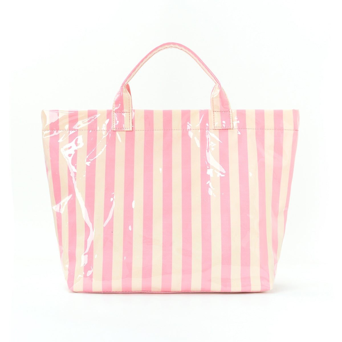 Striped Tote Bag – High-Aesthetic Lightweight Handbag, Commuter Large Travel Shoulder Bag