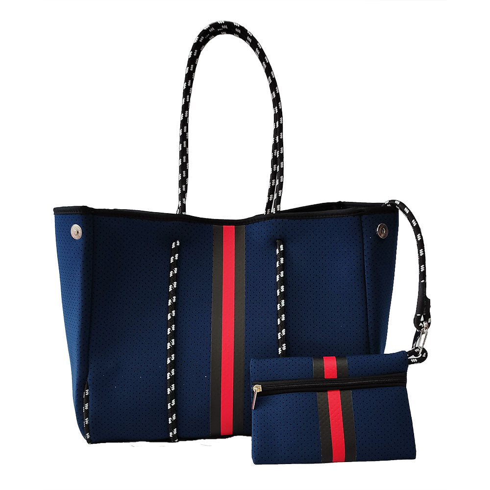 Neoprene Perforated Tote Set – Mother-Child Beach Bag, Water-Resistant Gym & Swim Duffle
