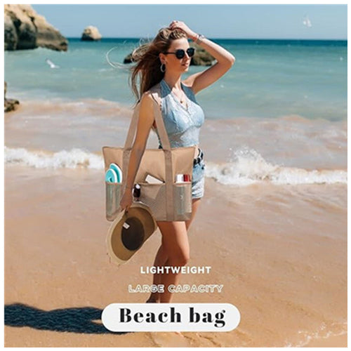 Waterproof Sand-Proof Beach Bag – Women’s Travel Tote, Swimming Pool Carry-All Handbag