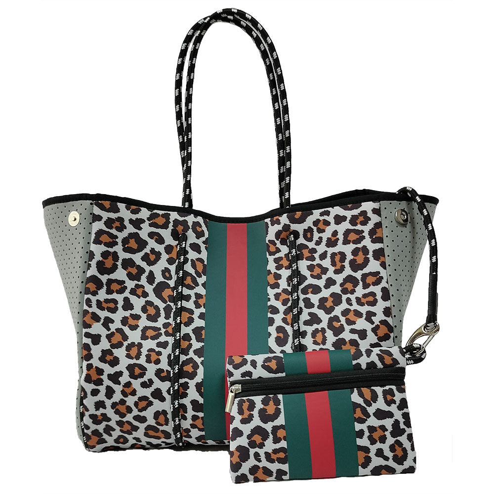 Neoprene Perforated Tote Set – Mother-Child Beach Bag, Water-Resistant Gym & Swim Duffle