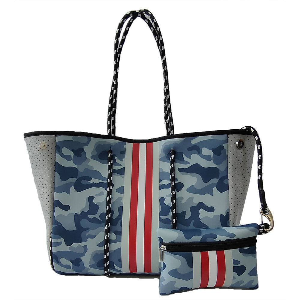 Neoprene Perforated Tote Set – Mother-Child Beach Bag, Water-Resistant Gym & Swim Duffle
