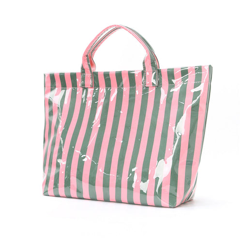 Striped Tote Bag – High-Aesthetic Lightweight Handbag, Commuter Large Travel Shoulder Bag