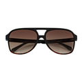 BRASCO - Classic Teardrop Aviator Black-Tortoise Sunglasses Amber Fade
