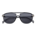 EPOCH Classic Flat Top Plastic Aviator Clear-Gray Sunglasses Smoke Lens
