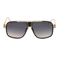 MAC - Two-Tone Square Metal Aviator Black-Gold Sunglasses Lavender Fade Lens