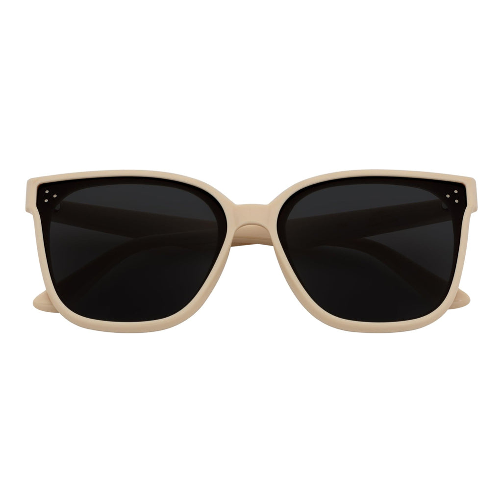 MYA - Polarized Womens Oversize 3 Pin Cat Eye Sunglasses Creme Smoke