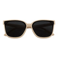 MYA - Polarized Womens Oversize 3 Pin Cat Eye Sunglasses Creme Smoke