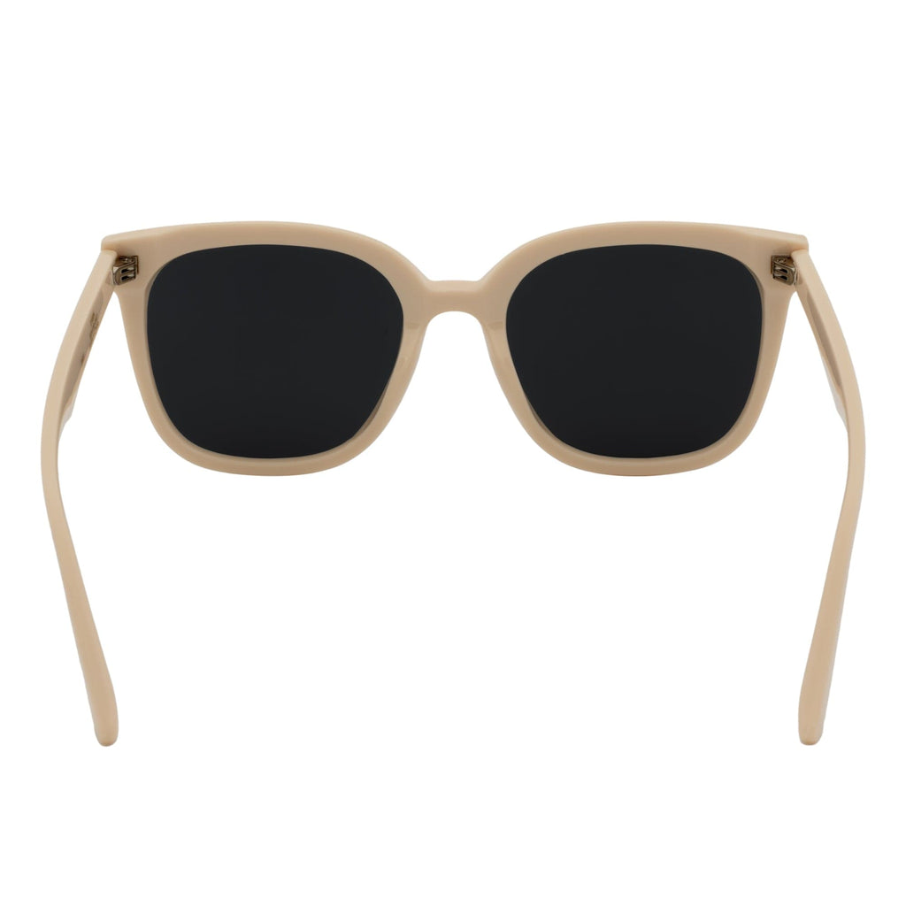 MYA - Polarized Womens Oversize 3 Pin Cat Eye Sunglasses Creme Smoke