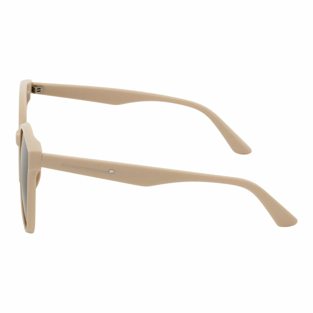 MYA - Polarized Womens Oversize 3 Pin Cat Eye Sunglasses Creme Smoke