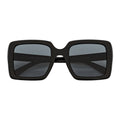 QUAD - Retro Modern Oversize Square Black Sunglasses Smoke Lens