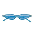 SIAMESE - Mid Century Small Slim Pointed Cat Eye Blue Sunglasses Blue Lens