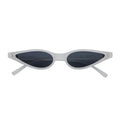 SIAMESE - Mid Century Small Slim Pointed Cat Eye Sunglasses White Smoke Lens