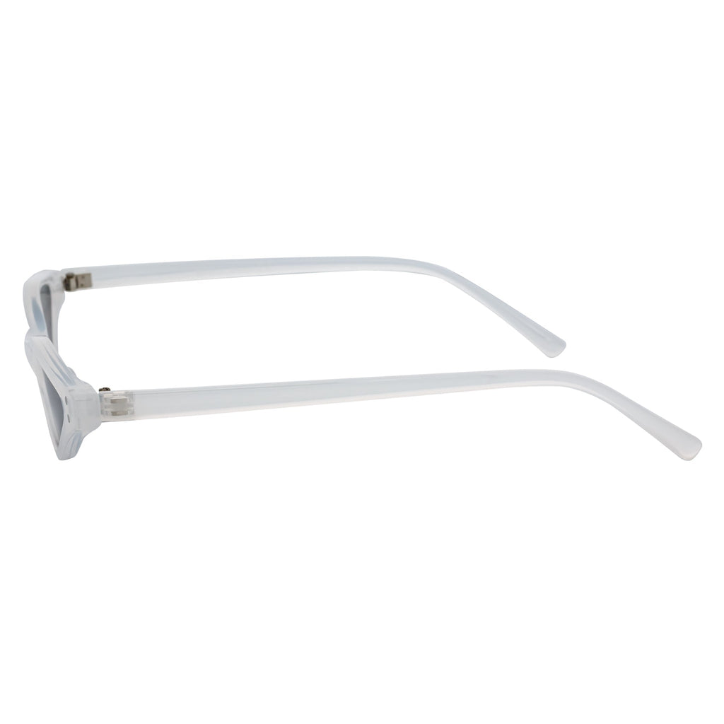 SIAMESE - Mid Century Small Slim Pointed Cat Eye Sunglasses White Smoke Lens