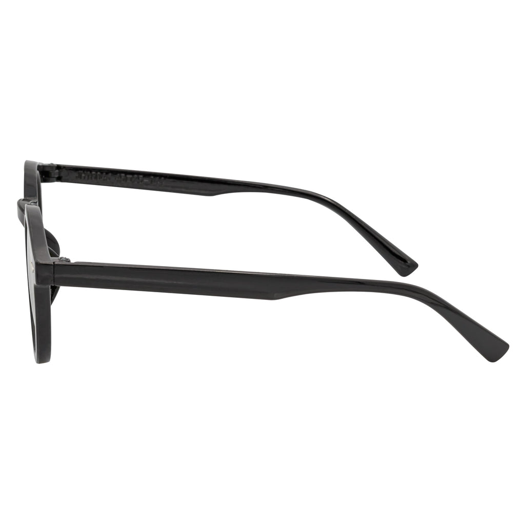 VIBES - Color Tint Retro Small Round Sunglasses Black Green Tint